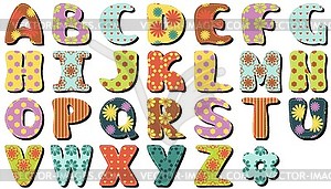 Scrapbook alphabet on white background - vector clip art