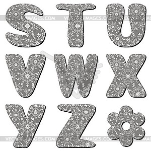 Scrapbook alphabet on white - vector clip art