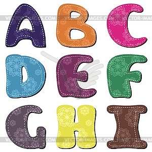 Scrapbook alphabet on white - vector image