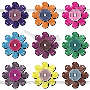 Scrapbook flowers on white background  - vector image