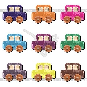 Scrapbook cars on white background illustration  - vector image