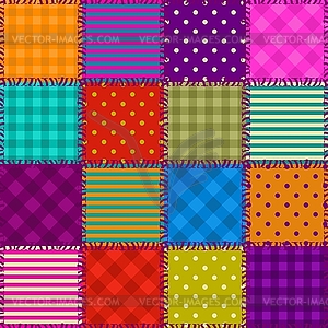 Patchwork background with different patterns - vector clip art