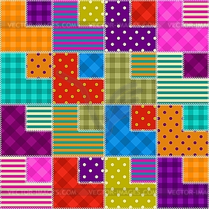 Patchwork background with different patterns - color vector clipart