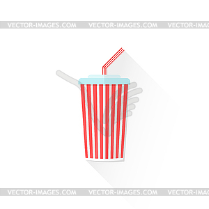 Color paper takeaway cola cup icon - vector image