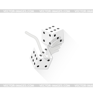 Color devil`s bones dice icon - vector clip art