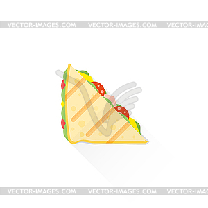 Color fast food club sandwich icon - vector clipart