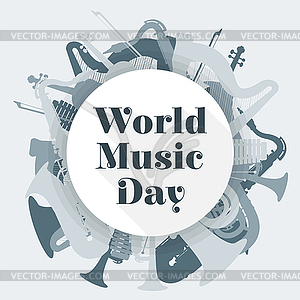 Abstract light colored international music day - vector clipart