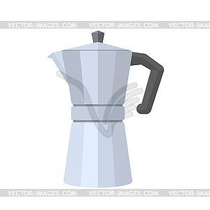 Colored flat style metal faceted coffee pot - vector clipart