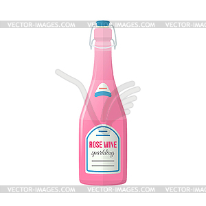 Colored flat light pink sparkling wine lightning - vector clipart