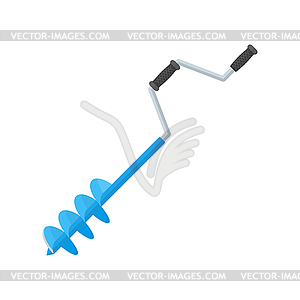 Flat style blue fishing drill - vector clipart / vector image