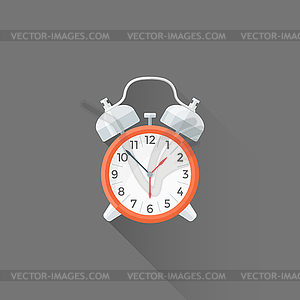 Flat style alarm clock icon - vector image