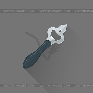 Flat style bar bottle opener icon - vector clipart