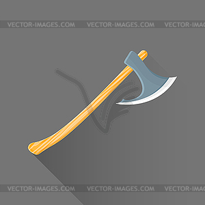 Flat style medieval battle ax icon - vector image
