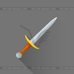 Flat style medieval battle dagger icon - vector clip art