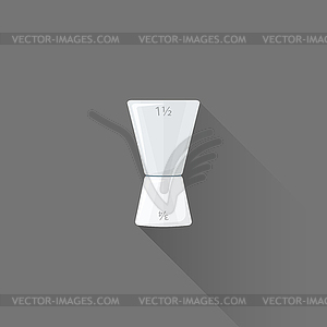 Flat style barman cocktail jigger icon - vector clipart