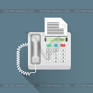 Flat style office fax phone icon - vector clipart