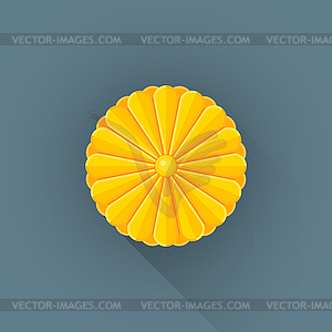 Плоский золотой значок императорскую печать - иллюстрация в векторе