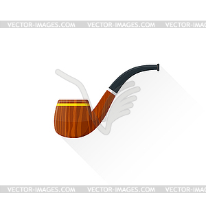 Flat tobacco pipe icon - vector image