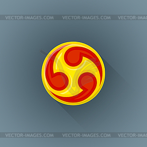 Flat japan family crest icon - vector clipart