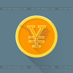 Flat abstract japanese yen symbol icon - vector image