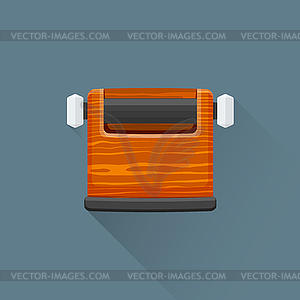 Flat coffee barista knock box icon - vector clipart