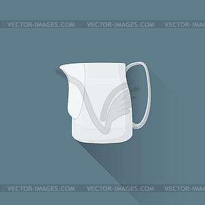 Flat coffee barista milk pitcher icon - vector image