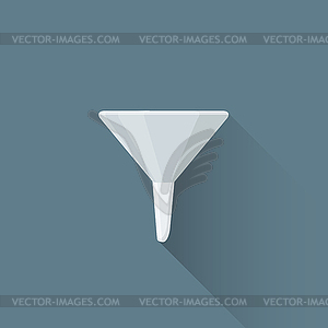 Flat metal funnel icon - vector EPS clipart