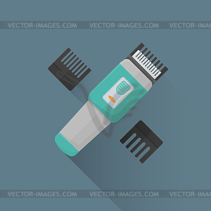 Flat hairclipper icon - vector clip art