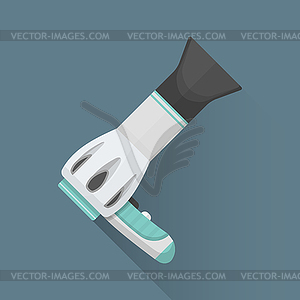 Flat hairdryer icon - vector image