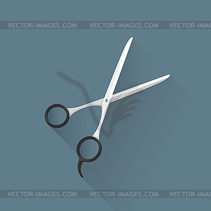 Flat hairdresser scissors icon - royalty-free vector image