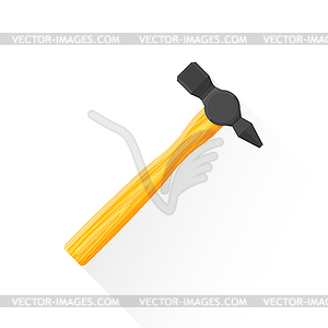 Flat construction hammer icon - vector EPS clipart