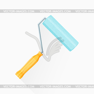 Flat paint roller icon - stock vector clipart