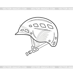 Outline alpinism equipment helmet icon - vector clipart