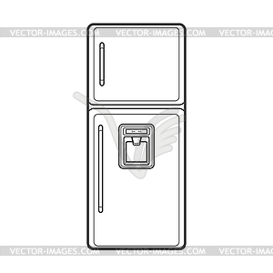 Outline kitchen refrigerator - vector image