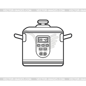 Outline kitchen multicooker - royalty-free vector clipart