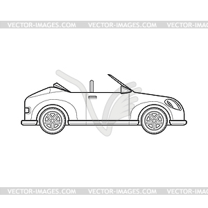 Outline cabriolet roadster car body style icon - vector clipart / vector image