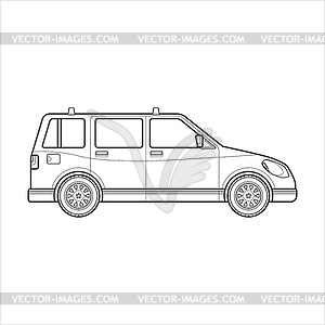 Outline wagon car body style icon - vector clip art
