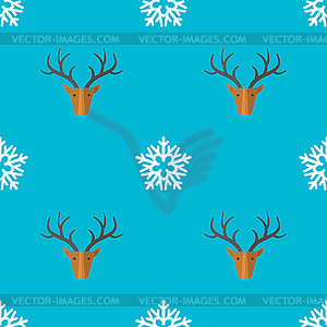 Flat style new year seamless pattern - vector image