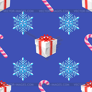 Flat style new year seamless pattern - vector clipart