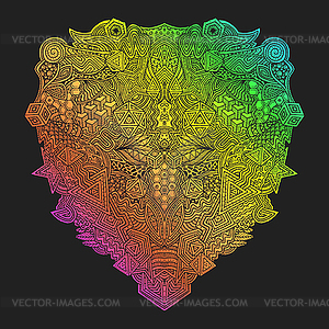 Rainbow decorative zentangle - vector clipart