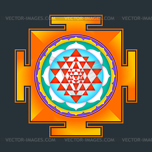 Цветные Шри Янтра - клипарт в векторе / векторное изображение