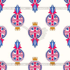 Made in United Kingdom banner seamless pattern - color vector clipart