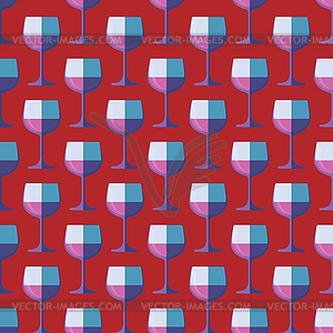 Pop art red wine glass seamless pattern - vector clipart