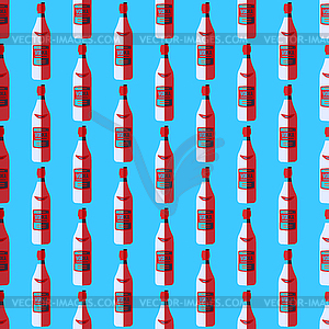 Pop art vodka bottle seamless pattern - vector clip art