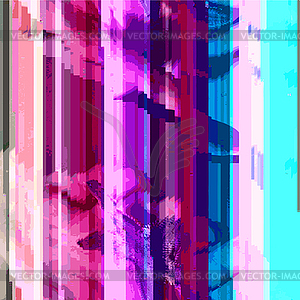 Colored abstract glitch art design background - vector clipart