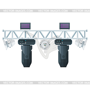 Flat style stage metal truss concert lighting - royalty-free vector image