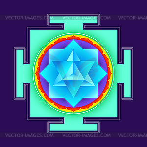 Colored merkaba yantra - royalty-free vector clipart