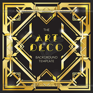 Abstract gold art deco style background - vector image