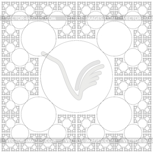 Circle sacral geometry fractal structure background - vector clip art