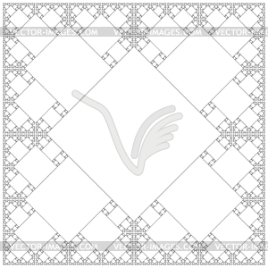 Square sacral geometry fractal structure background - vector clipart